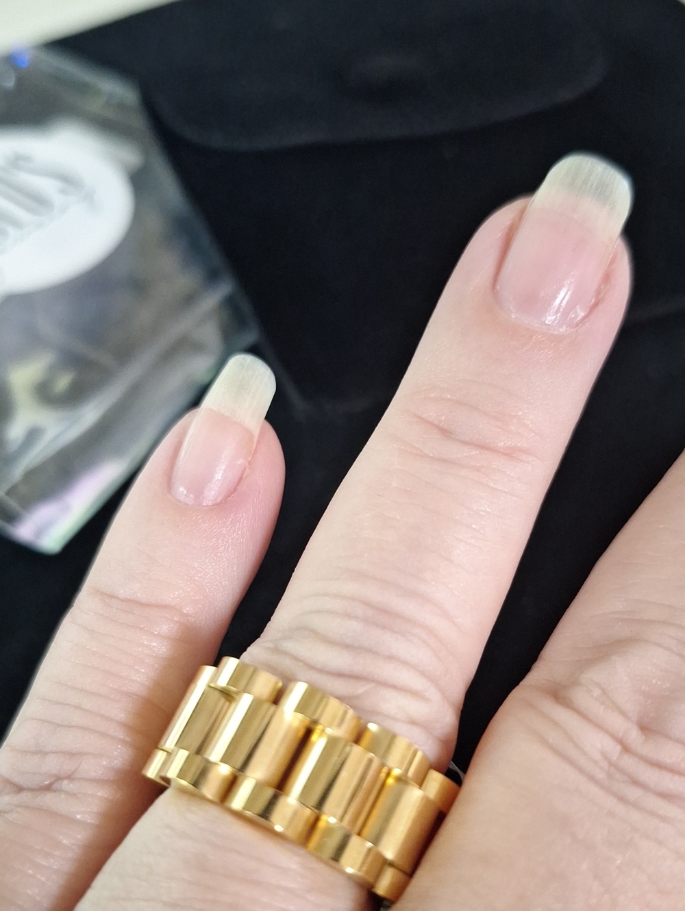 Gold-Tone Chunky Link Ring Size 8